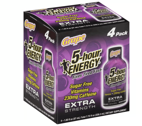 5 Hour Energy - Zero Sugar - Grape 1.93 fl oz (57ml) x 4 Units