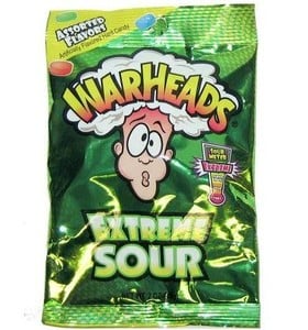 Mexico - Peg Bag - Warheads Extreme Sour Hard Candy 2 oz (x12 units)