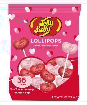 Valentine - A&B JELLY BELLY 36PK Lollipops SUB Bag - 21oz (595g) x 4 Bags