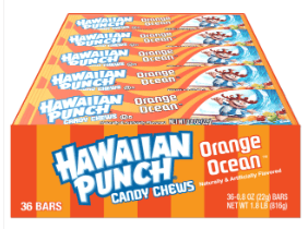 US - ADAMS & BROOKS Hawaiian Punch Chews Bar - Ocean Orange 0.8OZ (23G) X 36 UNITS