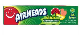 US - Airheads SOUR Watermelon Punch 0.55oz x 36 Units