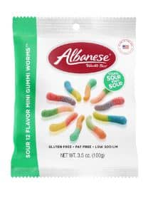 US - Albanese 12 Flavor SOUR Mini Worm Peg Bag - 3.5oz(100g) x 12 Units