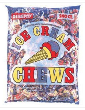 Alberts Fruit Chews - Ice Cream 240 Pieces (596g) x 1 Bag