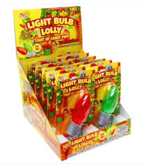 Xmas - Alberts Holiday Light Bulb Lolly Tray X 24 UNITS