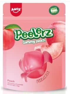 CHINA - Amos Peelerz Gummy Peach Sub Bag 6 oz (170 g) x 12 Units