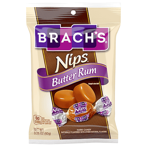 UK- Brachs Nips Butter Rum Peg Bag - 3.5 oz X 12 Units