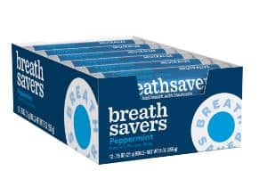 Breath Savers Mints Roll - Peppermint 0.75oz x12 units