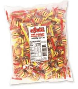 Spain - Bulk - efrutti Gummi Mini Burgers Individual Wrap - 2LB (101pcs) X 1 Bag