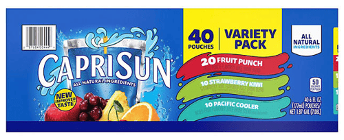 US -  Beverage - All Natural Flavors - Capri Sun Variety Pack 6 fl oz (177ml) x 40 units (Buyer is responsible if drinks may leak during shipping and weather)