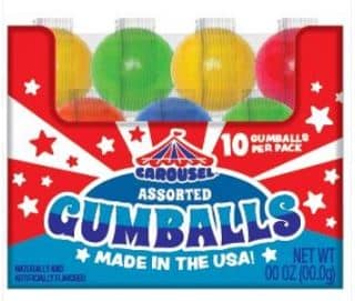 US - Carousel 10 Gumball Tube Assorted x 12 Units