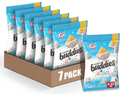 US - Chips - Chex Mix - Funfetti Muddy Buddies, 4.25 oz (120g) x 7 units (chips bags may deflated during shipping)