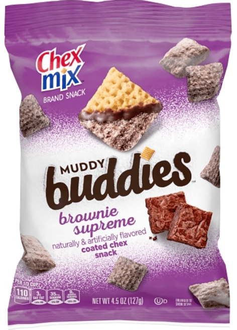 US - CASE - CHIPS - Chex Mix - Muddy Buddies Brownie Supreme 4.5oz (127g) x 7 units (chips bags may deflated during shipping)(Best Before July 10,2025)