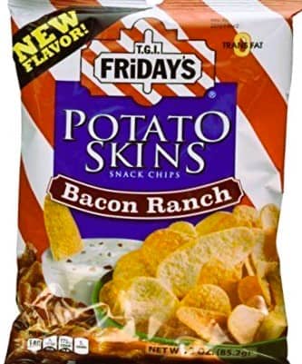 US - Chips - TGI Fridays BACON RANCH Potato Skins 3oz (85g) x 6 bags (chips bags may be deflated during shipping)