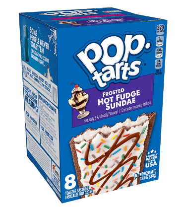US - Pop Tarts - Hot Fudge Sundae (8 Toasters) 13.50oz (384g) x 1 Box (Boxes with minor damage due to shipping)