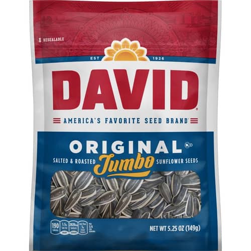 US - David Jumbo Sunflower Seeds - ORIGINAL (Salted & Roasted) 5.25 oz 12 units