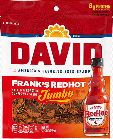 Us - David Jumbo Sunflower Seeds -Franks Red Hot 5.25 oz (149g) x 12 units