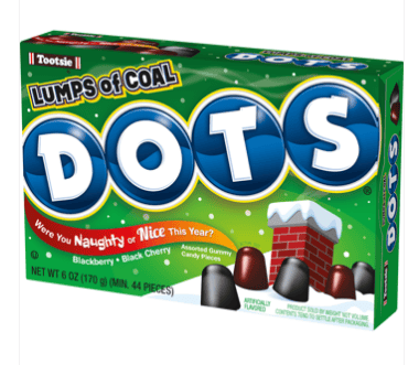 XMAS - THEATER BOX DOTS LUMPS OF COAL - 6.oz (170g) X 12 UNITS