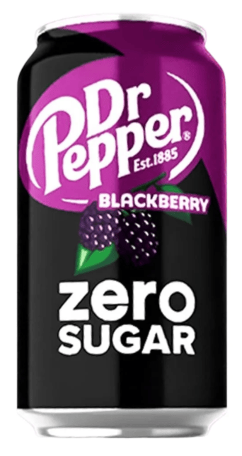 Beverage - Dr Pepper - Blackberry Zero Sugar 12 floz (355ml) x 12 cans (Buyer is responsible if drinks may leak during shipping and weather)