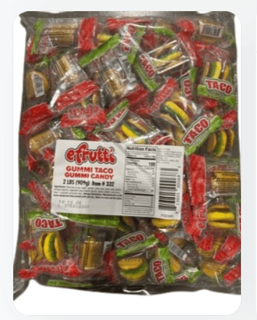 Bulk - efrutti Gummi Individual Wrap - Tacos 2LB (0.91kg) x 1 Bag