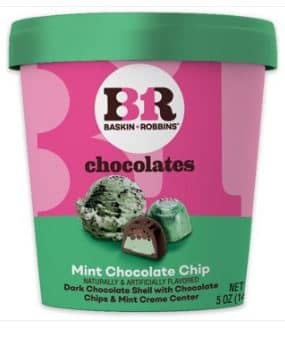 (S2-08) Us - Frankford Baskin Robbins Chocolates Mint Choc Chip - 5oz(142g) x 6 Units