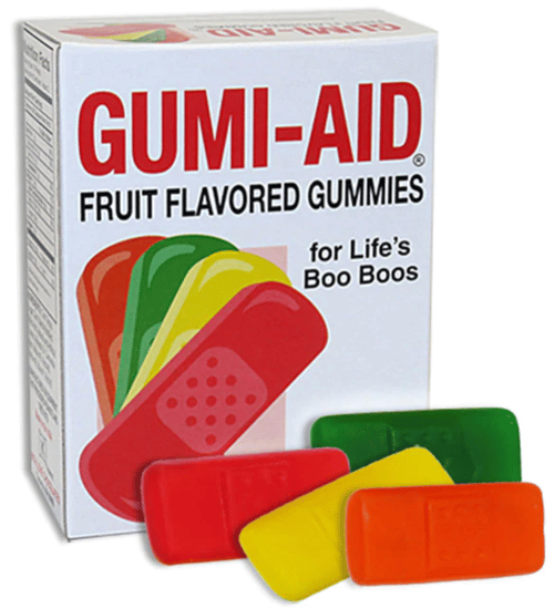 US - GUMI-AID IN DISPLAY (GUMMY BAND AID) 3OZ (85G) X 12 UNITS
