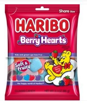 Valentine - Haribo Berry Hearts 3.1oz(88g) X 12 Bags