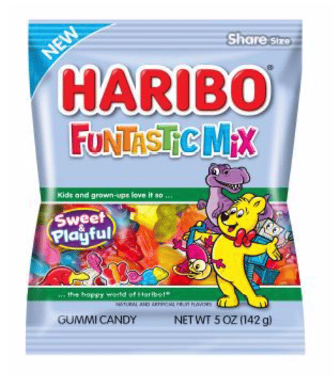 GERMANY - Haribo Funtastic Mix  Peg Bag 5 Oz (142g) x 12 units