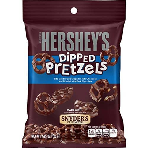 (S2-07) Us - Hershey Milk Chocolate Dipped Pretzels Peg Bag 4.25oz (120g) x 12 units
