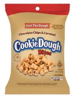 US - Just the Dough Cookie Dough Bites - Chocolate Chip & Caramel Peg Bag 5oz(142g) x 12 Units