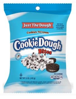 US - Just the Dough Cookie Dough Bites - Cookies ‘N Cream Peg Bag 5oz(142g) x 12 Units