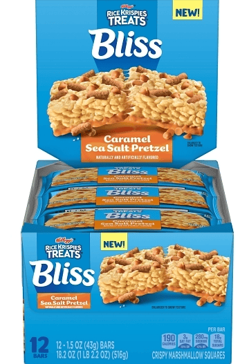 US - Kelloggs Rice Krispies Bliss - Caramel Sea Salt Pretzel 1.5oz (43g) x 12 Units
