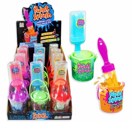 CHINA - KIDSMANIA PAINT SPLASH LOLLIPOP WITH SOUR DIP 1.8OZ X 12 UNITS