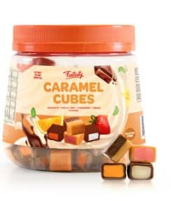 (S2-06) Brazil - Tub - Liberty Funtasty Caramel Cubes Assorted Flavors - 24oz (680g) x 1 Jar