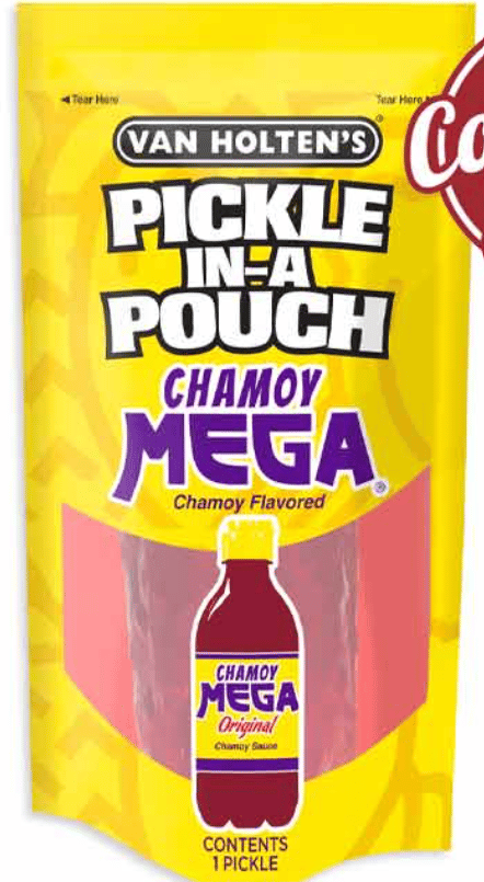 Us - Van Holten - King Size Pickle-in-a-Pouch - Mega Chamoy  x 12 units (Buyer is responsible if Pickle Juice may leak during shipping)