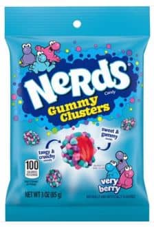 Us-Nerds Gummy Clusters - Very Berry Peg Bag 3oz(85g) x 12 Units