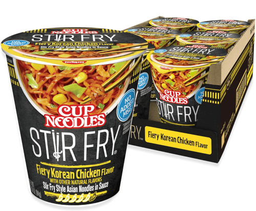 US - Nissin Cup Noodles - Stir Fry Noodles - Fiery Korean Chicken Sauce 2.96 oz (84g) x 6 units