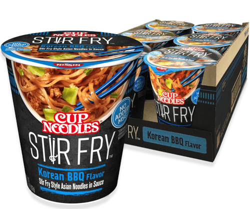 US - Nissin Cup Noodles - Stir Fry Noodles - Korean BBQ Sauce 2.89 oz (82g) x 6 units