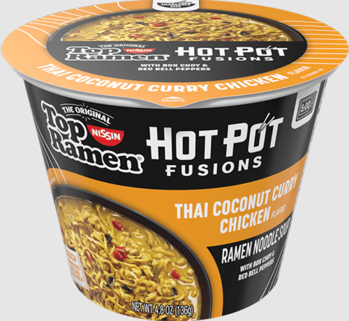 US - Nissin Cup Noodles - Hot Pot Fusions - Thai Coconut Chicken Curry 4.8oz (136g) x 6 Units