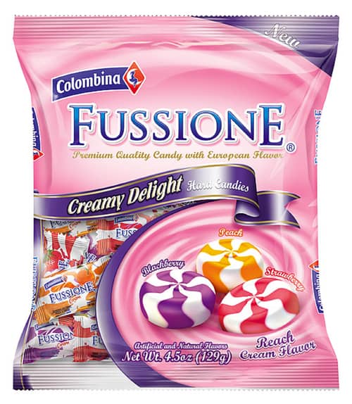 COLOMBIA - Peg Bag - Colombina s Fussione Creamy Delight 4.5oz (128g) X 12 Units