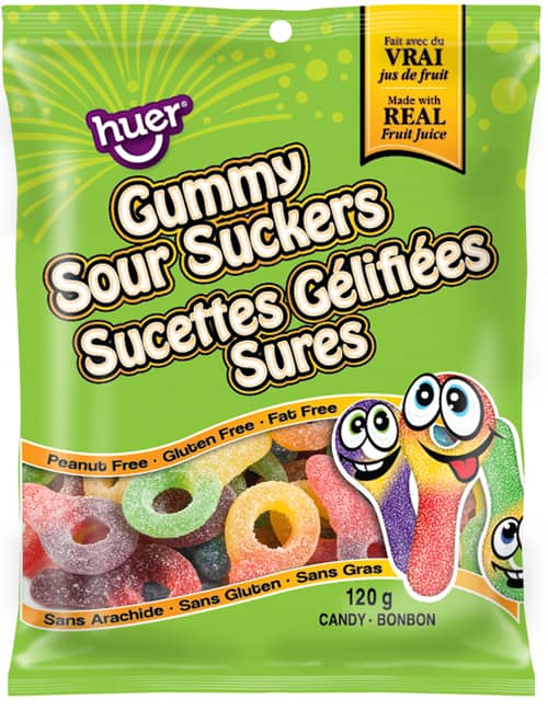 Huer - Peg Bag 120g - Suckers - Sour x 24 units