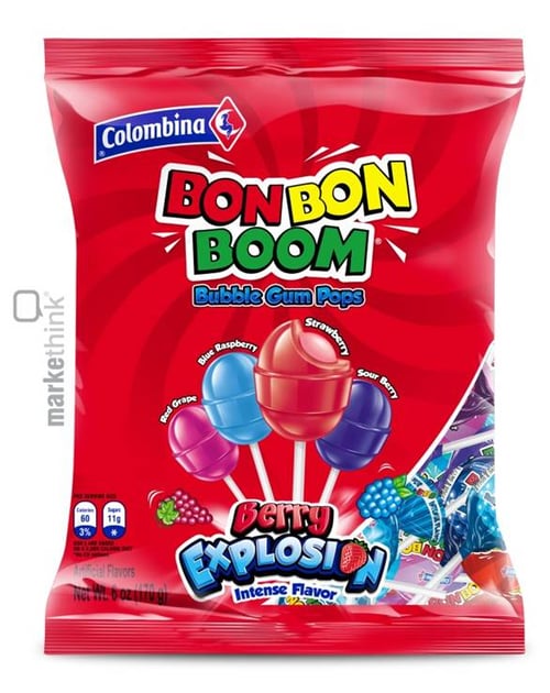 COLOMBIA - Peg Bags - Colombina Bon Bon Boom Berry Explosion 6oz 12 units