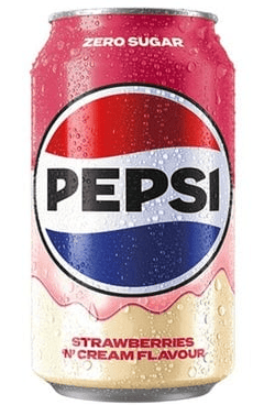 Beverage - Zero Sugar - Pepsi - Strawberry and Cream 330ml x 24 Units (Buyer is responsible if drinks may leak during shipping and weather)(Best Before May 31,2026)