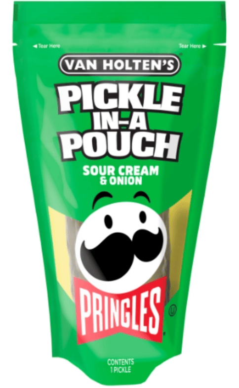 Us - Van Holten - King Size Pickle-in-a-Pouch - Pringles - Sour Cream And Onion x 12 units (Buyer is responsible if Pickle Juice may leak during shipping)