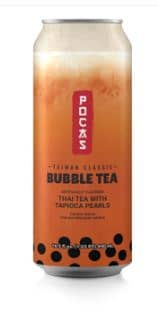 Beverage - Pocas Bubble Tea - Thai Tea 16.5oz(490ml) x 24 Cans (Buyer is responsible if drinks may leak during shipping and weather)