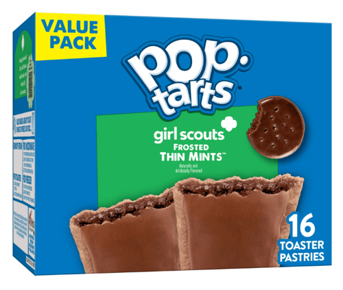 US - Pop Tarts - Girl Scout Frosted Thin Mints (16 Toasters) 27oz (765g) x 1 Box (Boxes with minor damage due to shipping)