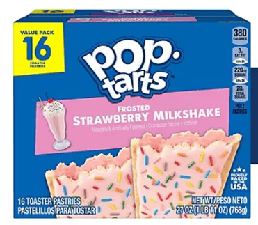 US - Pop Tarts - Strawberry Milkshake (16 Toasters) 27oz (765g) x 1 Box (Boxes with minor damage due to shipping)