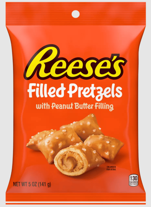 US - Pretzels - Reese's- Filled Pretzels With Peanut Butter Filling Peg Bag 5 oz (141g) x 12 units