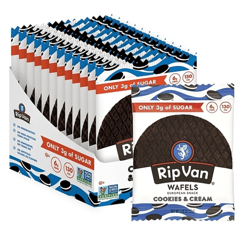 Canada - Rip Van - Low Sugar - Cookies and Cream Wafels 1.16oz (33g) x 12 Units