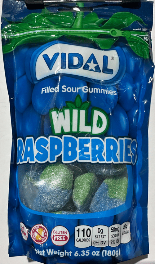 Vidal - Sour Wild Raspberries SUB Bag 6.35oz (184g) x 6 Units