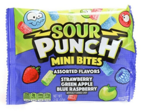 US - Sour Punch Assorted Mini Bites 2 oz x 18 unit